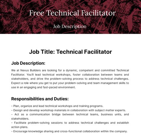 TECHNICAL FACILITATOR .